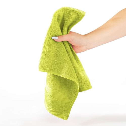 etérea Carli Frottee Handtücher Set - 100% Baumwolle - Oekotex 500 GSM - Bath Towel Frottiertücher - Seiftücher, Handtuch 30x30 cm - Lime von etérea Himmlische Qualität