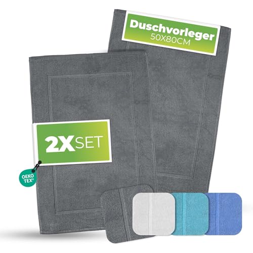 etérea Duschvorleger Frottee - 2er Set - 100% Baumwolle - Carli Classic Badezimmerteppich - Badematte schnelltrocknend - Bathroom Mat Badvorleger Waschbar - 850 GSM Badteppich 50x80 cm -Graphit etérea Duschvorleger Frottee - 2er Set - 100% Baumwolle - Carli Classic Badezimmerteppich - Badematte schnelltrocknend - Bathroom Mat Badvorleger Waschbar - 850 GSM Badteppich 50x80 cm -Graphit von etérea Himmlische Qualität
