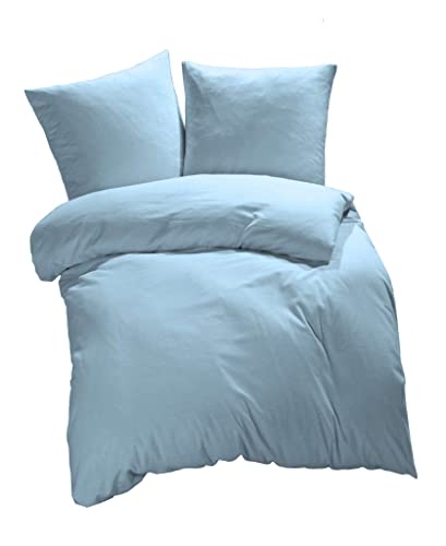 ETÉREA Microfaser Bettwäsche 140x200cm + 65x65cm - Ganzjahresbettwäsche Bettbezug Unifarben - Bettwäsche Set mit Kissen 140x200cm Bettbezug + 65x65cm Kissenbezug Microfaser Made in Green - Hellblau ETÉREA Microfaser Bettwäsche 140x200cm + 65x65cm - Ganzjahresbettwäsche Bettbezug Unifarben - Bettwäsche Set mit Kissen 140x200cm Bettbezug + 65x65cm Kissenbezug Microfaser Made in Green - Hellblau von etérea Himmlische Qualität