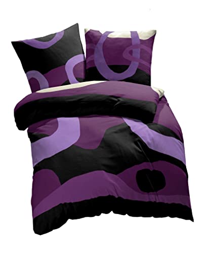 ETÉREA Renforcé Bettwäsche 140x200cm + 40x80cm - 100% Baumwolle - Bettbezug Charles Kreise natürlich weich Bettwäsche Set mit Kissen 140x200cm Bettbezug + 40x80cm Kissenbezug Pflaume 2teilig - OEKOTEX ETÉREA Renforcé Bettwäsche 140x200cm + 40x80cm - 100% Baumwolle - Bettbezug Charles Kreise natürlich weich Bettwäsche Set mit Kissen 140x200cm Bettbezug + 40x80cm Kissenbezug Pflaume 2teilig - OEKOTEX von etérea Himmlische Qualität