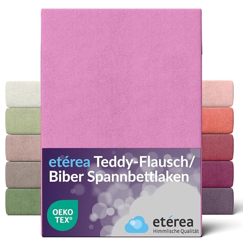 etérea Teddy Flausch Spannbettlaken 60x120-70x140 cm Rosa für 5-15 cm Steghöhe 80% Baumwolle 20% Polyester - Oekotex Spannbetttuch Matratzen Bett Bezug - Bettlaken 60x120cm - 70x140cm Pink von etérea Himmlische Qualität