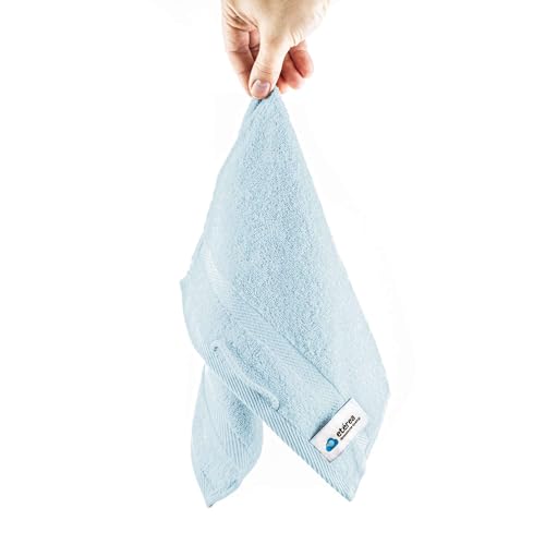 ETÉREA® Gästehandtücher 30x50cm [100% Baumwolle] - Carli Hellblau - Frottee Gästehandtuch weich und saugstark - Handtuch 30x50cm - OeKOTEX Zertifiziert - Bath Towel - Qualitäts Frottierware 500 g/m² von etérea Himmlische Qualität