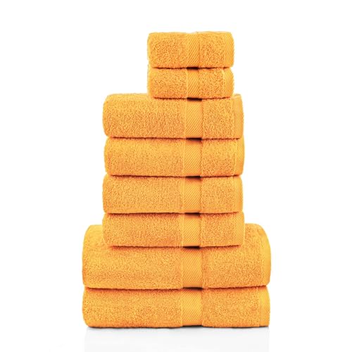 ETÉREA Handtücher 8er Set [100% Baumwolle] - Carli Safran - 4X Handtuch, 2X Duschtücher, 2X Gästehandtücher - Kleine Handtücher - Handtuch Set - Badetuch - Towel - Oekotex Handtücher 500 g/m² von etérea Himmlische Qualität