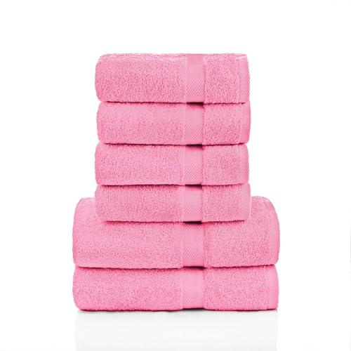 etérea Handtuch Set Rosa Handtücher Set 100% Baumwolle Qualitäts Frottierware 500 g/m² Carli Handtuch 6 teiliges Sparset Rosa von etérea Himmlische Qualität