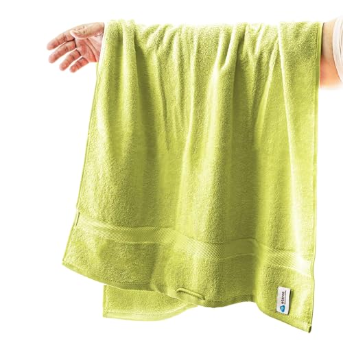 ETÉREA® Duschtuch 70x140cm [100% Baumwolle] - Carli Lime - Frottee Duschhandtuch weich und saugstark - Handtücher 70x140cm - Badtextilien Frottiertücher Towel - Oekotex Qualität 500 g/m² von etérea Himmlische Qualität