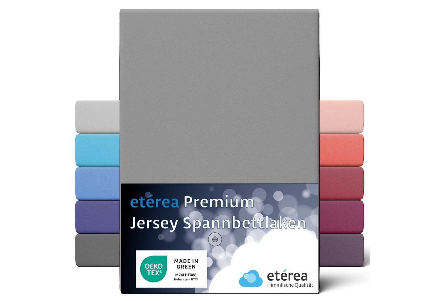 Spannbettlaken etérea Premium Jersey Spannbettlaken 90x200 -, etérea Himmlische Qualität, Jersey, Gummizug: rundum, (1 Stück) von etérea Himmlische Qualität