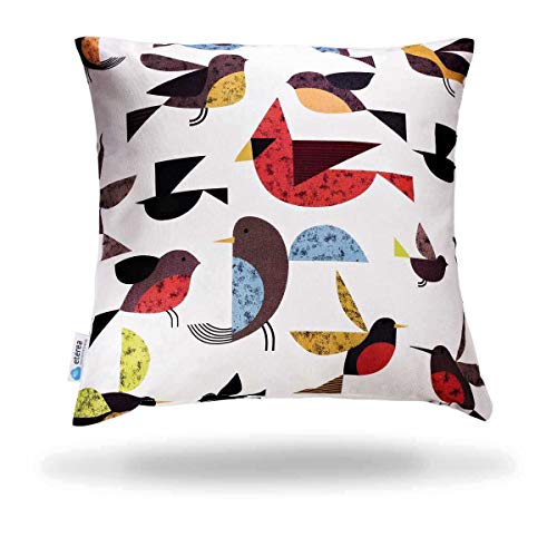 etérea 100% Coton Déco Housse de Coussin, Larina Oiseaux, 40x40 cm von etérea Himmlische Qualität