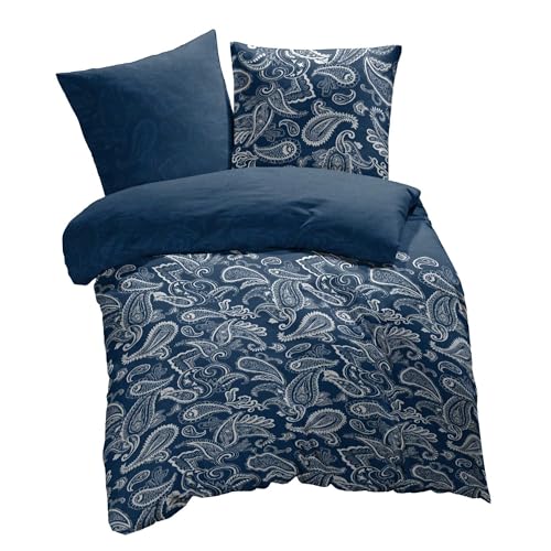 ETÉREA Microfaser Bettwäsche 140x200cm + 70x90cm - Ganzjahresbettwäsche Bettbezug Paisley Life - Bettwäsche-Set mit Kissen 140x200cm Bettbezug + 70x90cm Kissenbezug Microfaser - OEKOTEX - Blau ETÉREA Microfaser Bettwäsche 140x200cm + 70x90cm - Ganzjahresbettwäsche Bettbezug Paisley Life - Bettwäsche-Set mit Kissen 140x200cm Bettbezug + 70x90cm Kissenbezug Microfaser - OEKOTEX - Blau von etérea Himmlische Qualität