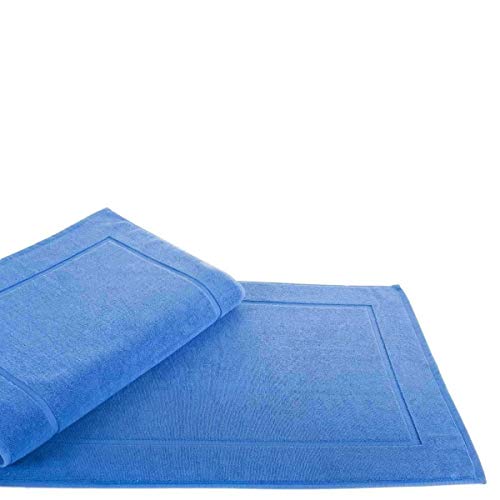 ETÉREA® Badvorleger 50x80cm [100% Baumwolle] - Carli Blau - Duschvorleger schnelltrocknend - Badematten & Badteppiche - Bathroom Mat - Badvorleger Waschbar - Frottee Badteppich mit 850 g/m² von etérea Himmlische Qualität