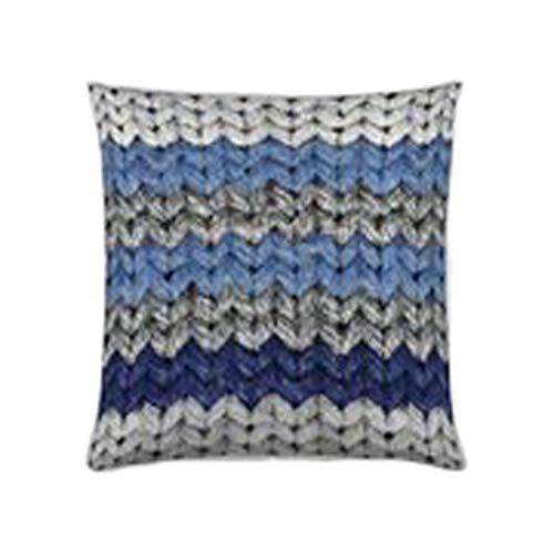 etérea Baumwolle Dekokissen Wolle Blau Grau 40x40 cm - Dekorativer Kissenbezug ohne Füllkissen - Oekotex Standard Kissenhülle für Sofa Wohnzimmer Schlafzimmer - Beidseitigem Druck und Reißverschluß von etérea Himmlische Qualität