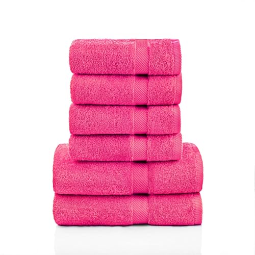 etérea Handtuch Set Pink Handtücher Set 100% Baumwolle Qualitäts Frottierware 500 g/m² Carli Handtuch 6 teiliges Sparset Pink von etérea Himmlische Qualität