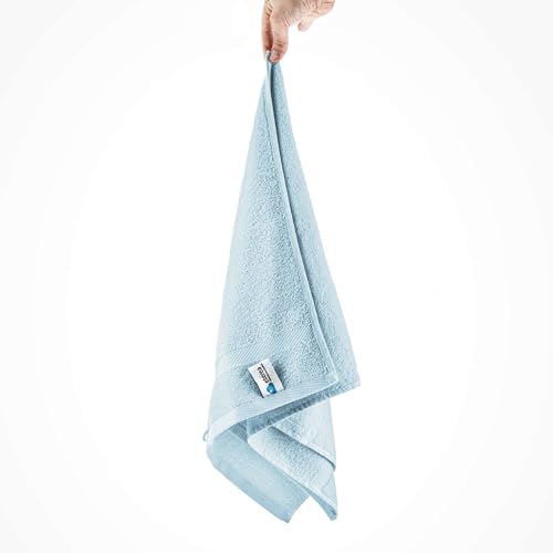 ETÉREA® Handtuch 50x100cm [100% Baumwolle] - Carli Hellblau - Handtücher Baumwolle weich und saugstark - Handtücher 50x100cm - Badtextilien Frottiertücher Towel - Qualitäts Frottierware 500 g/m² von etérea Himmlische Qualität