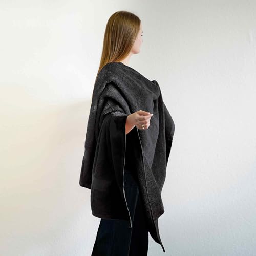 etérea Carli Frottee Handtücher Set - 100% Baumwolle - Oekotex 500 GSM - Bath Towel Frottiertücher - Badetuch, Badehandtuch Groß 100x150 cm- Schwarz von etérea Himmlische Qualität