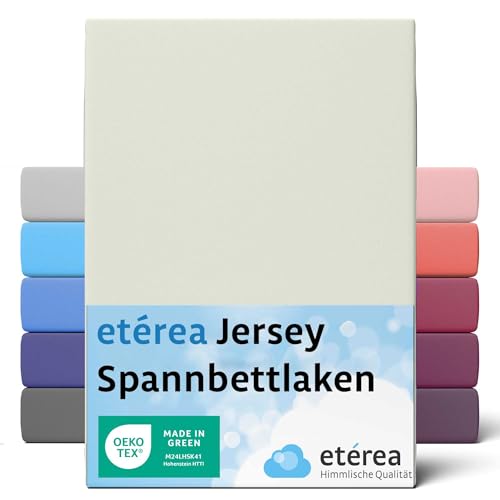 etérea Jersey Spannbettlaken 120x200cm Natur Oekotex Made in Green - 100% Baumwolle Jersey - Comfort Spannbetttuch - Bettlaken 120x200 cm Natur Beige von etérea Himmlische Qualität