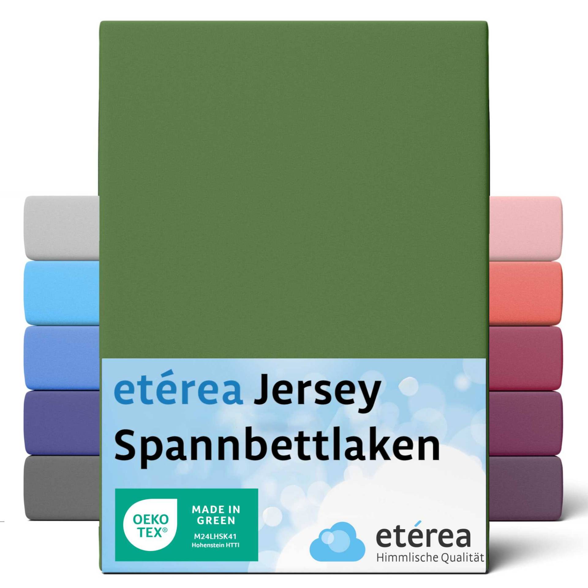 etérea Comfort Jersey Spannbettlaken Kaktus 100x200 cm - 120x200 cm von etérea Himmlische Qualität