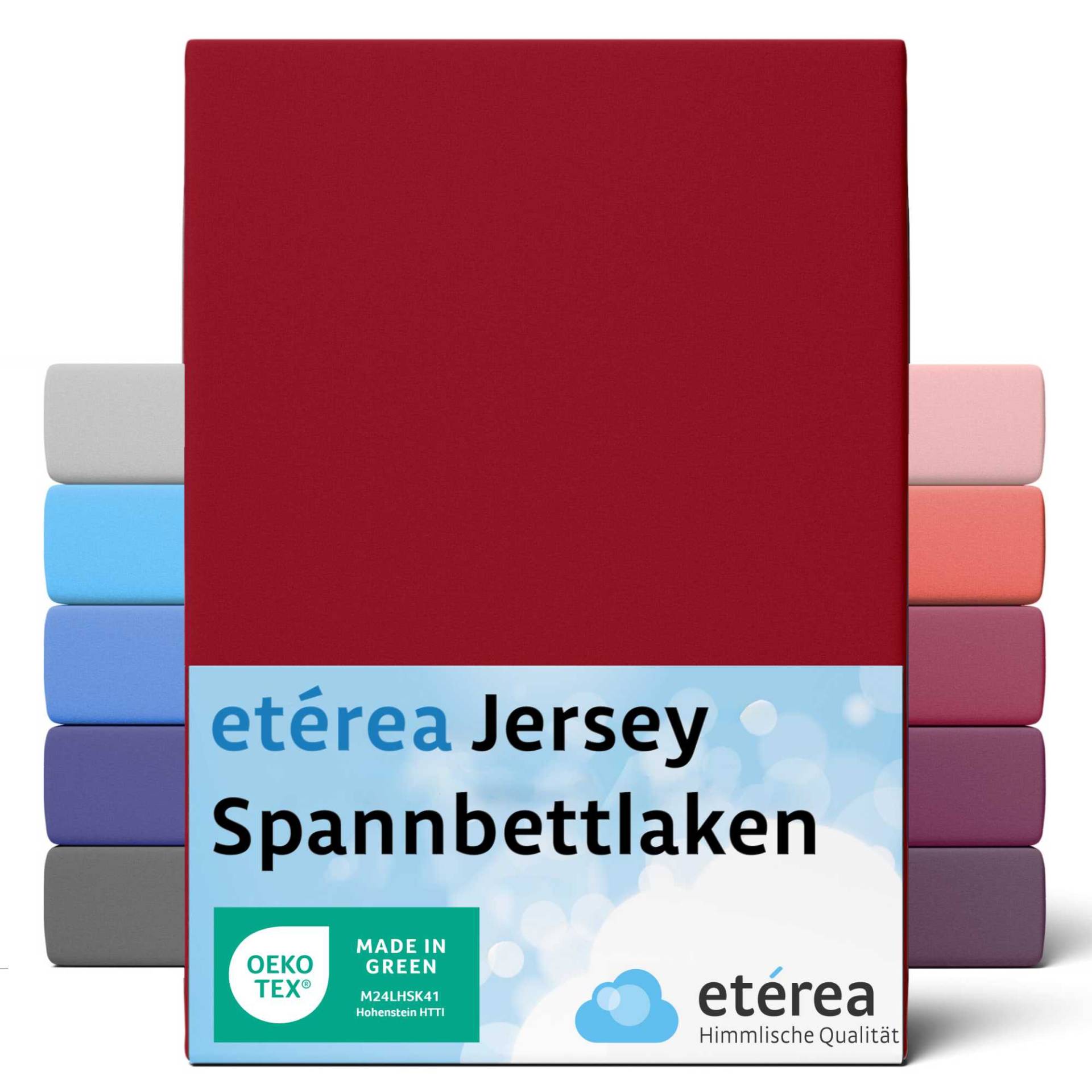 etérea Comfort Jersey Spannbettlaken Kirsche 60x120 cm - 70x140 cm von etérea Himmlische Qualität