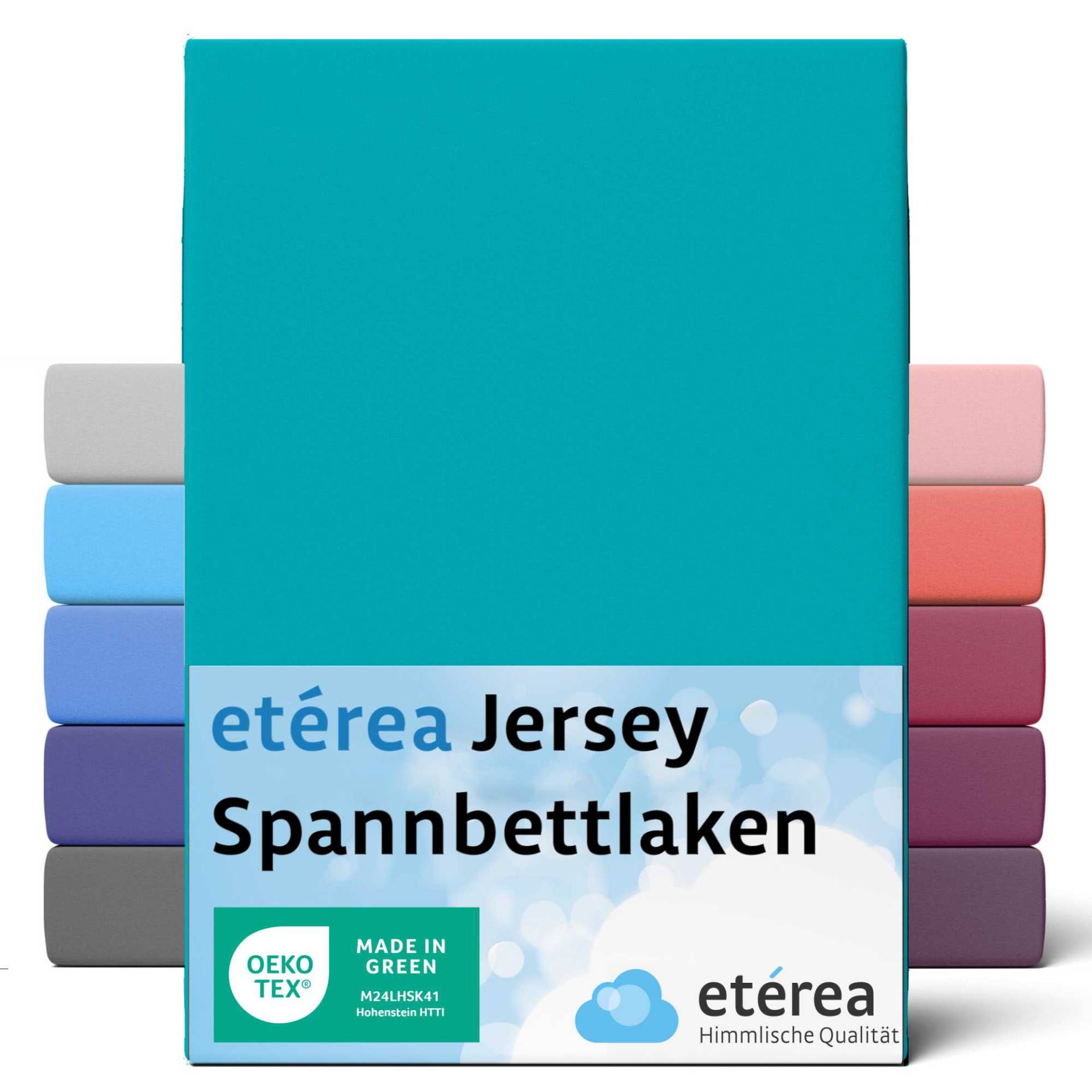 etérea Comfort Jersey Spannbettlaken Ocean 90x200 cm - 100x200 cm von etérea Himmlische Qualität