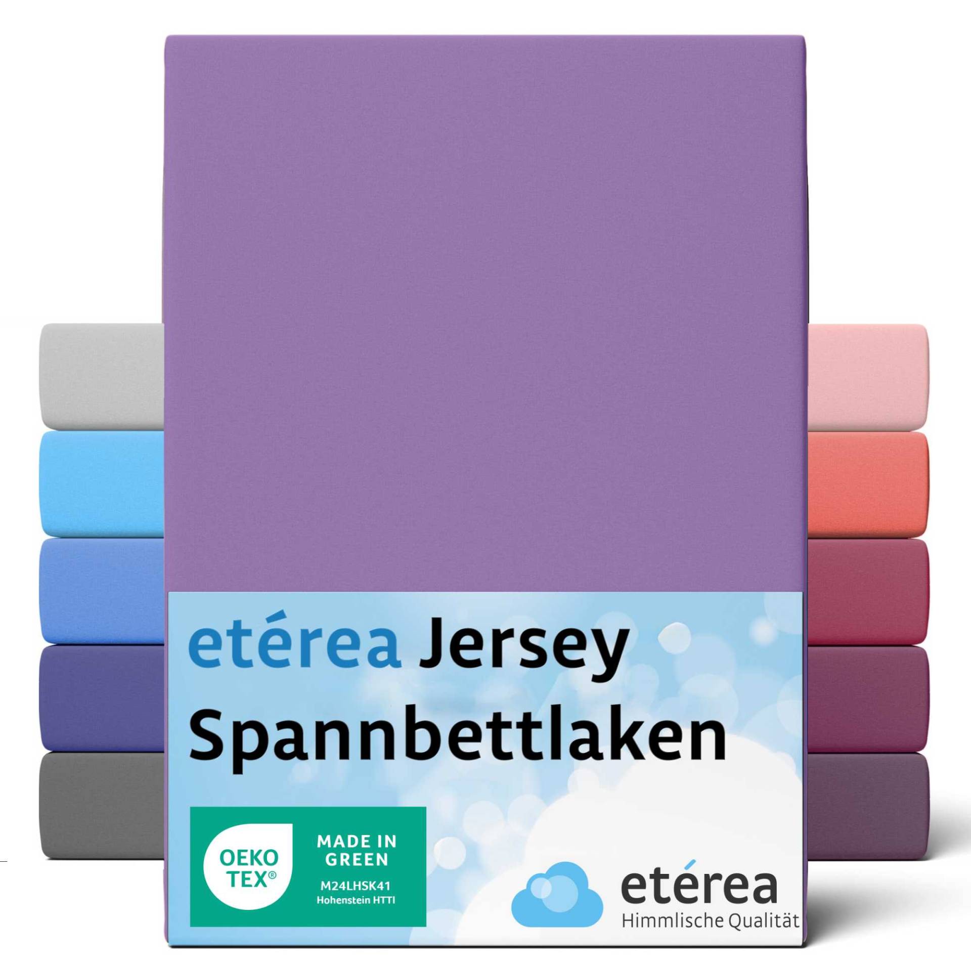 etérea Comfort Jersey Spannbettlaken Violett 140x200 cm - 160x200 cm von etérea Himmlische Qualität