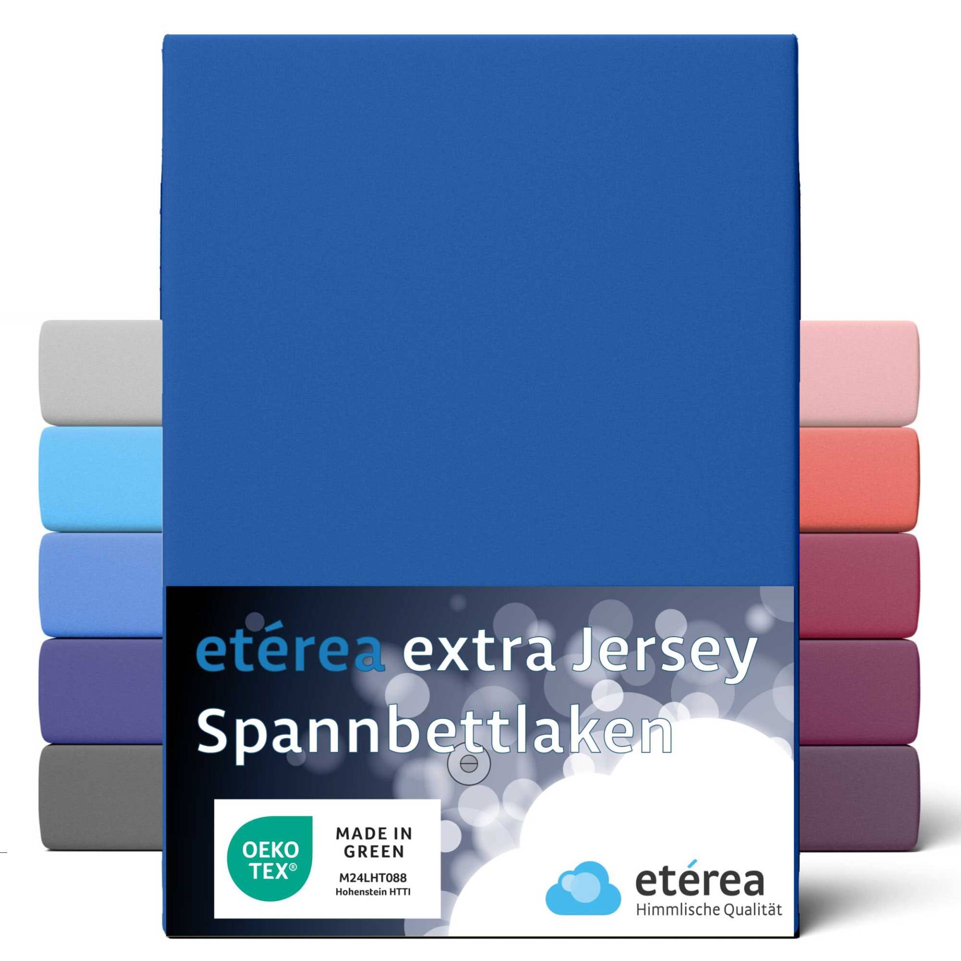 etérea Extra Jersey Spannbettlaken Blau 140x200 - 160x220 cm von etérea Himmlische Qualität