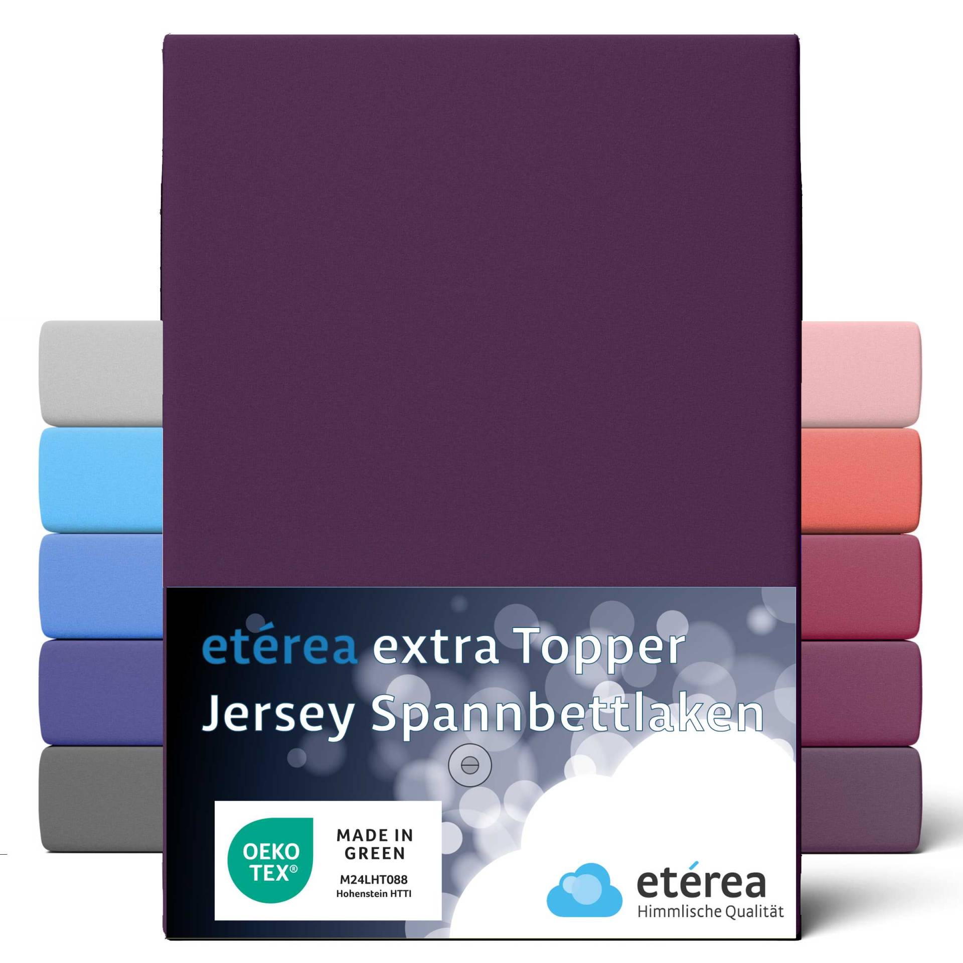 etérea Extra Jersey Topper Spannbettlaken 140x200 - 160x220 cm Pflaume von etérea Himmlische Qualität