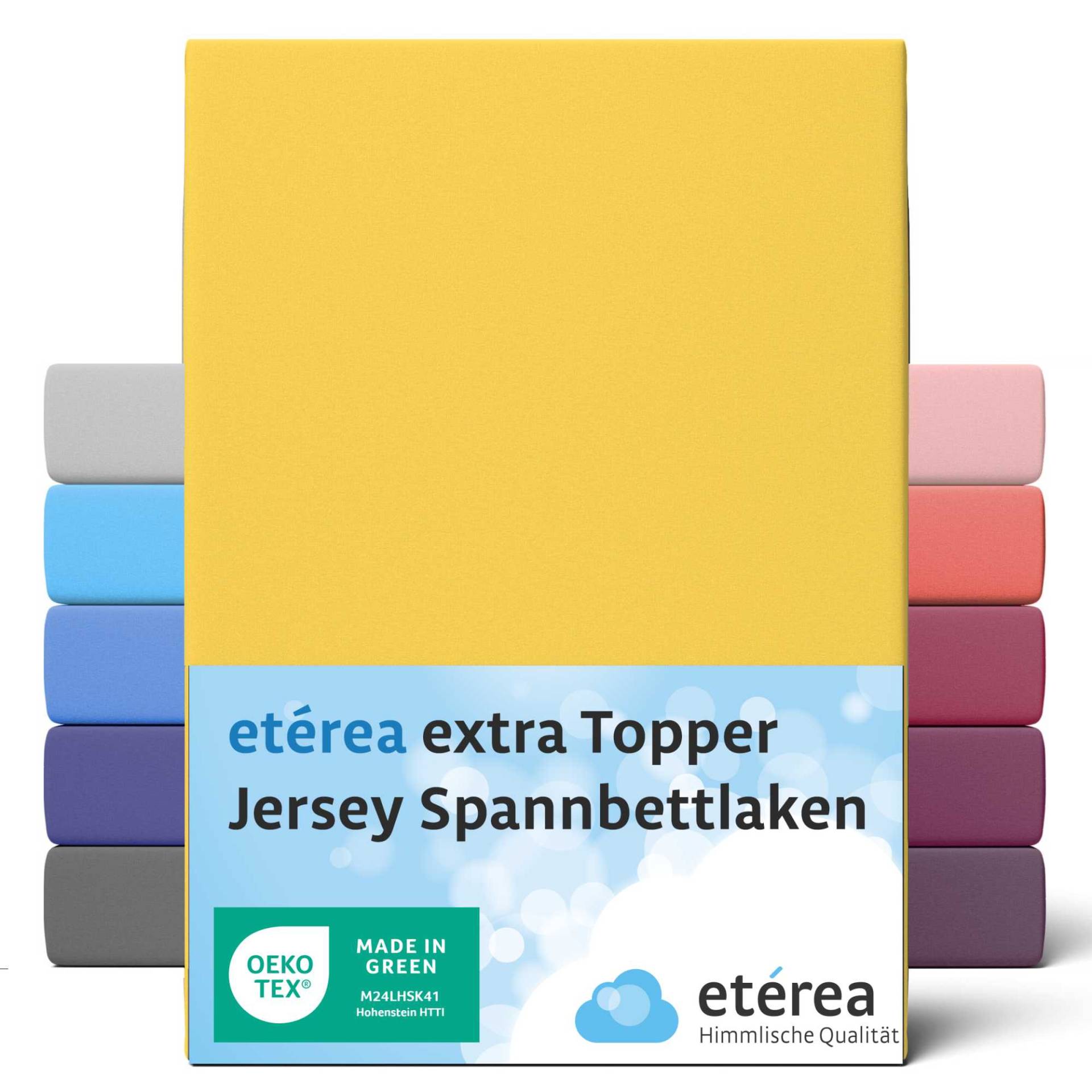 etérea Extra Jersey Topper Spannbettlaken 180x200 - 200x220 cm Gelb von etérea Himmlische Qualität
