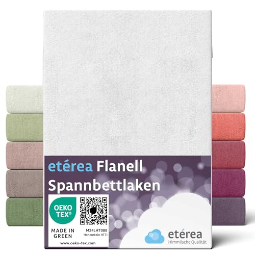 ETÉREA Flanell Bettlaken 150x250cm - 100% Baumwolle - Biber Bettlaken 150x250cm - Bed Sheets Cover Matratzenbezug Leintuch - klassisches Bettlaken ohne Gummi - OEKOTEX Made in Green - Weiss von etérea Himmlische Qualität