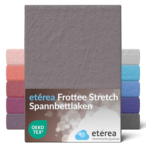 etérea Frottee Spannbettlaken 60x120-70x140 cm Grau für 5-15 cm Steghöhe 80% Baumwolle + 20% Polyester - Oekotex Spannbetttuch Bett Bezug Matratzen - Bettlaken 60x120cm - 70x140cm Gray von etérea Himmlische Qualität
