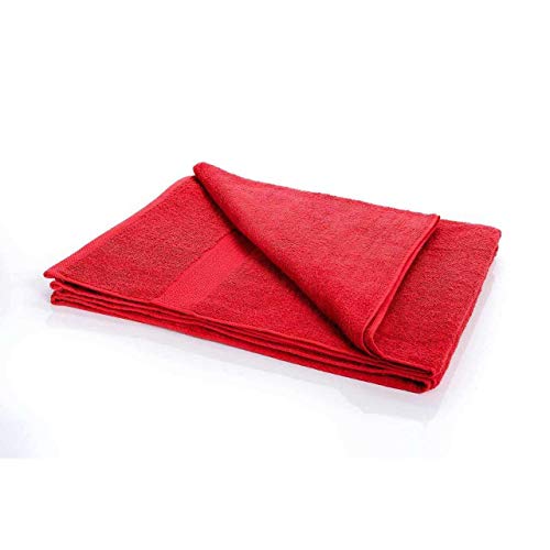 etérea Handtuch Serie Basic Strandtuch Duschtuch Saunatuch - 100% Baumwolle und Oeko Tex Standard 100 - weich und saugstark - Qualitäts Frottierware 500 g/m² Farbe: Rot, Größe: 80x200 cm von etérea Himmlische Qualität