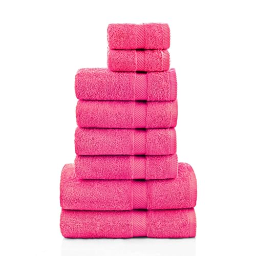 etérea Handtuch Set Pink Handtücher Set 100% Baumwolle Qualitäts Frottierware 500 g/m² Carli Handtuch 8 teiliges Sparset Pink von etérea Himmlische Qualität