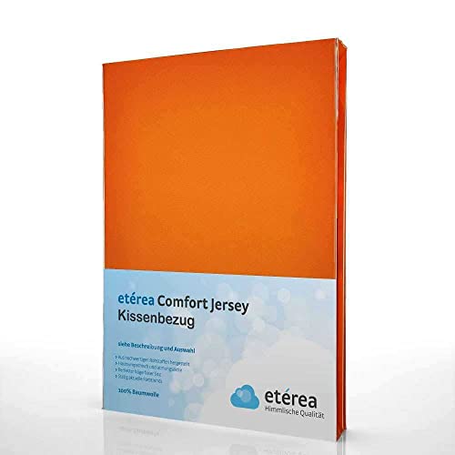 etérea Himmlische Qualität Comfort Jersey Kissenbezug Doppelpack 80x80cm Orange von etérea Himmlische Qualität