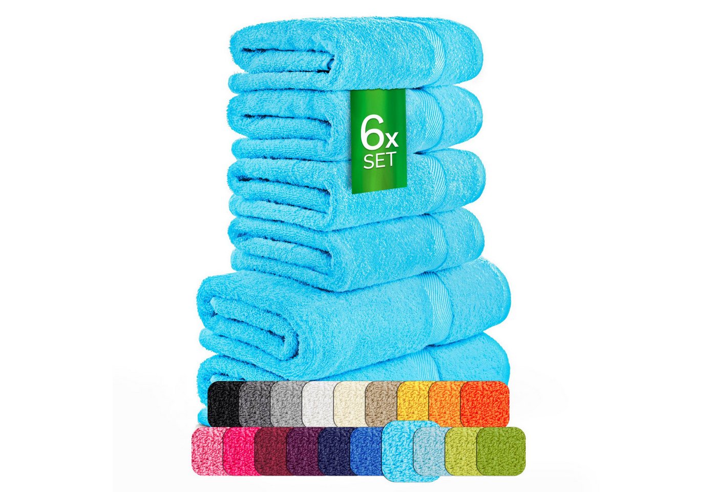 etérea Himmlische Qualität Handtücher etérea Carli 6-teiliges Handtuchset - fix und, Baumwolle (6-St) von etérea Himmlische Qualität