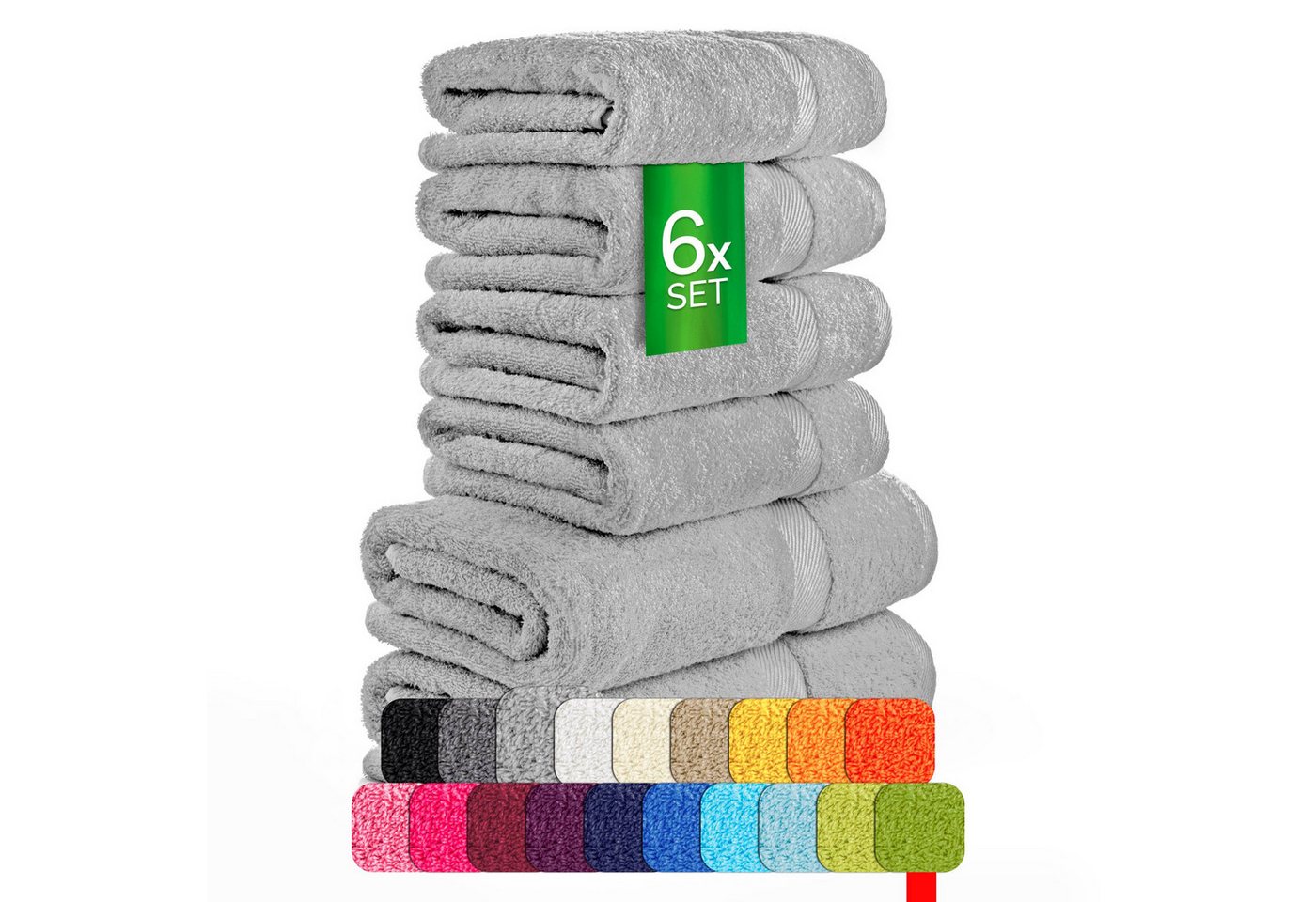 etérea Himmlische Qualität Handtücher etérea Carli 6-teiliges Handtuchset - fix und, Baumwolle (6-St) von etérea Himmlische Qualität