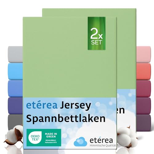 etérea Jersey 2er Set Spannbettlaken 80x160cm - 80x180cm Minze bis 20 cm Höhe - 100% Baumwolle Spannbetttuch Oekotex - Kinder Doppelpack Bettlaken 80x160 cm - 80x180 cm - Grün etérea Jersey 2er Set Spannbettlaken 80x160cm - 80x180cm Minze bis 20 cm Höhe - 100% Baumwolle Spannbetttuch Oekotex - Kinder Doppelpack Bettlaken 80x160 cm - 80x180 cm - Grün von etérea Himmlische Qualität