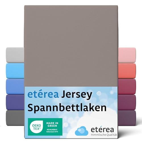 ETÉREA Jersey Spannbettlaken 140x200cm - 160x200-100% Baumwolle - Bettlaken Spannbetttuch 140x200cm - 160x200 - Bed Sheets Matratzenbezug - Comfort Spannbettlaken Baumwolle - OEKOTEX - Mokka von etérea Himmlische Qualität