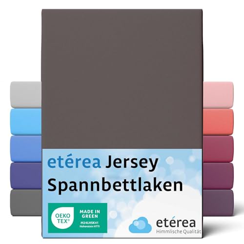 etérea Jersey Spannbettlaken 60x120cm - 70x140 Oekotex Made in Green - 100% Baumwolle Jersey - Comfort Spannbetttuch - Bettlaken 60x120-70x140 cm Dunkelbraun von etérea Himmlische Qualität