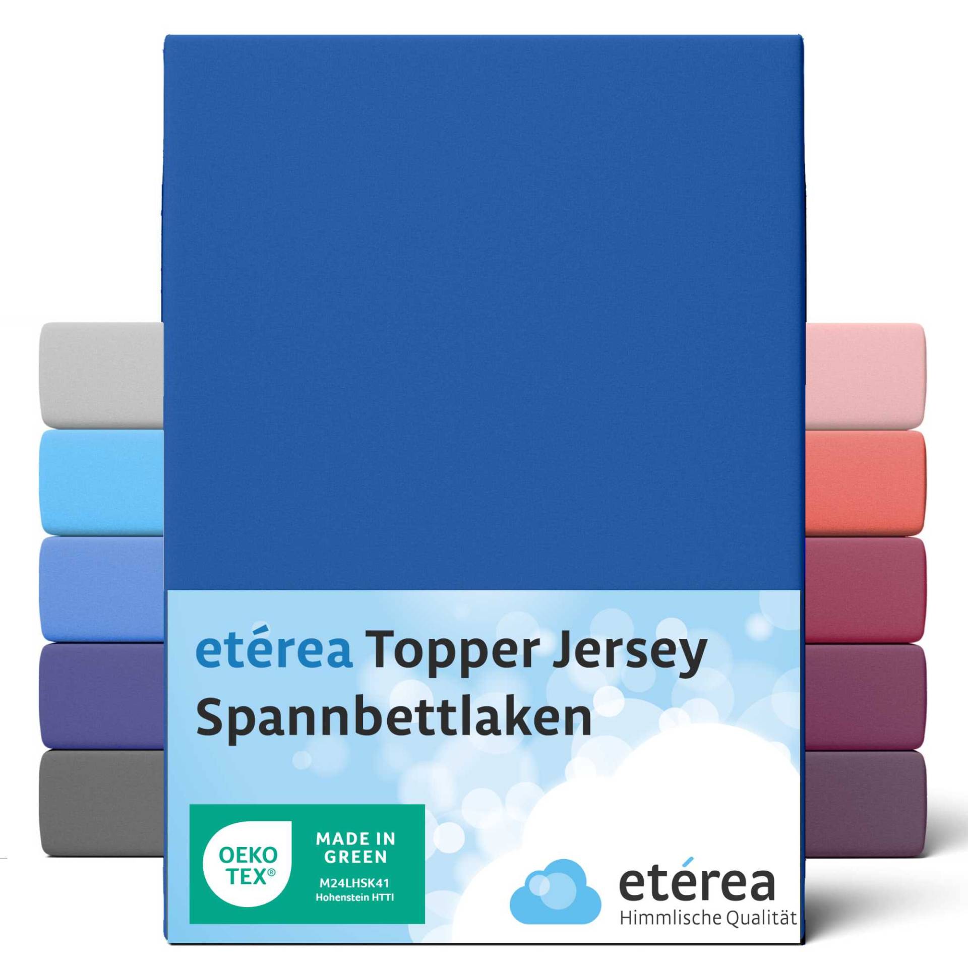 etérea Jersey Topper Spannbettlaken Spannbetttuch Blau 140x200 - 160x200 cm von etérea Himmlische Qualität