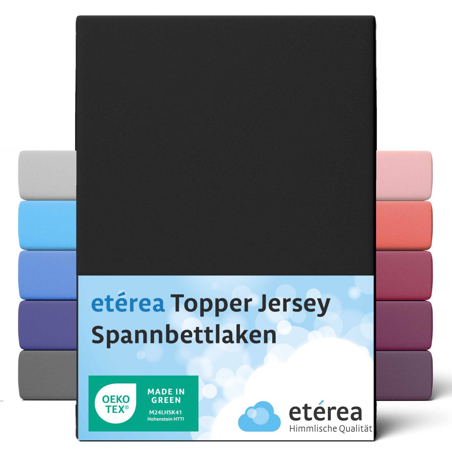 etérea Jersey Topper Spannbettlaken Spannbetttuch Schwarz 140x200 - 160x200 cm von etérea Himmlische Qualität