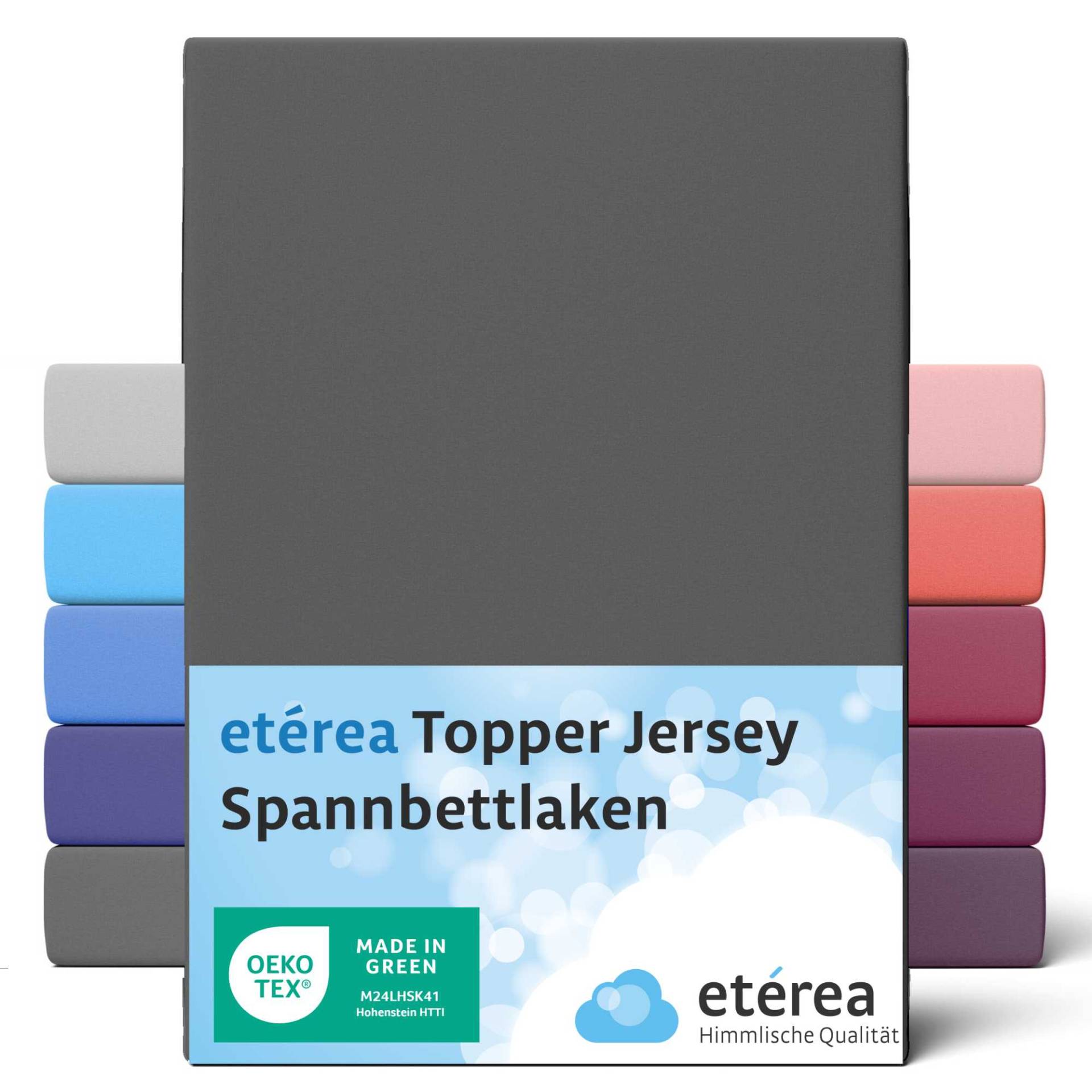 etérea Jersey Topper Spannbettlaken Spannbetttuch Anthrazit 200x200 - 200x220 cm von etérea Himmlische Qualität