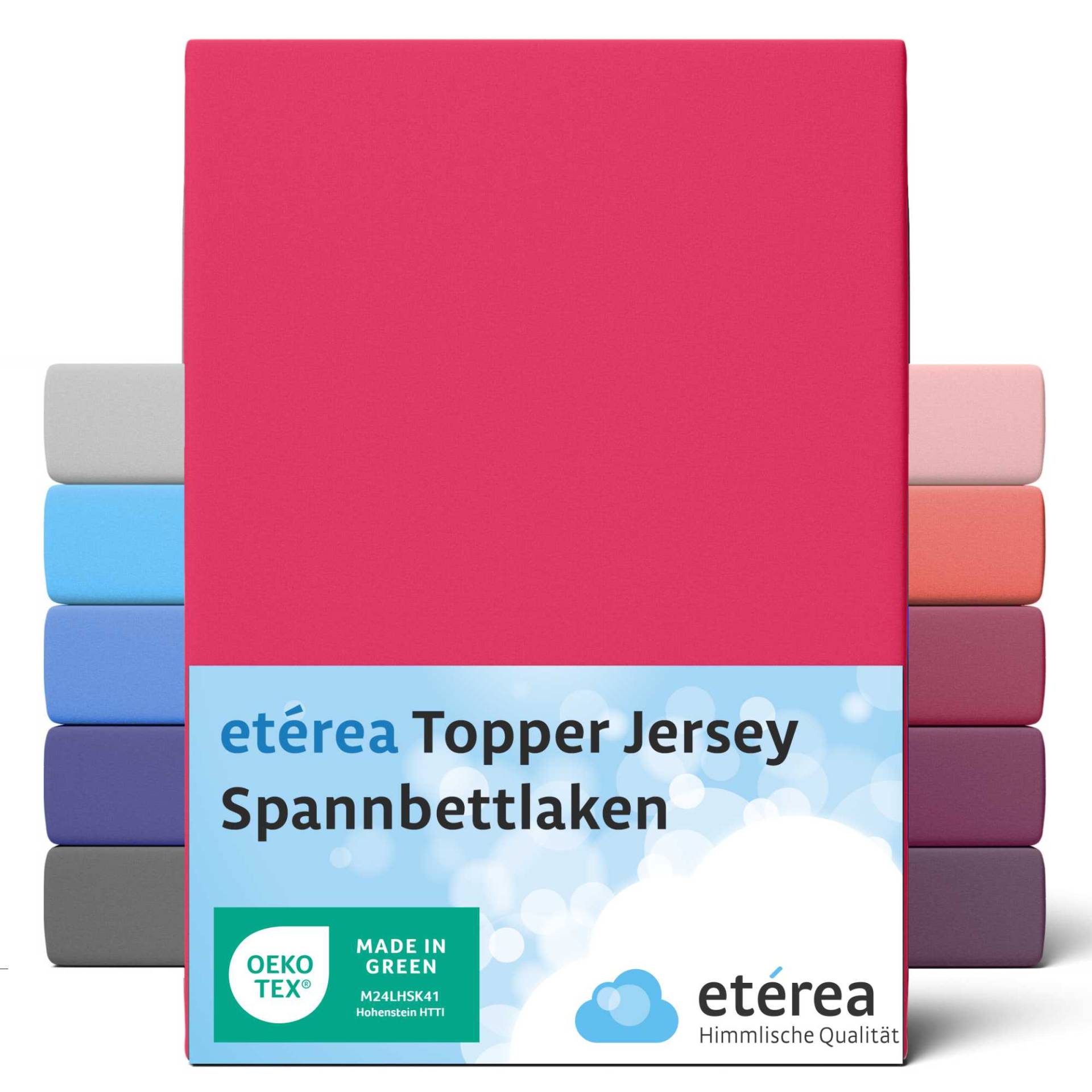etérea Jersey Topper Spannbettlaken Spannbetttuch Pink 200x200 - 200x220 cm von etérea Himmlische Qualität