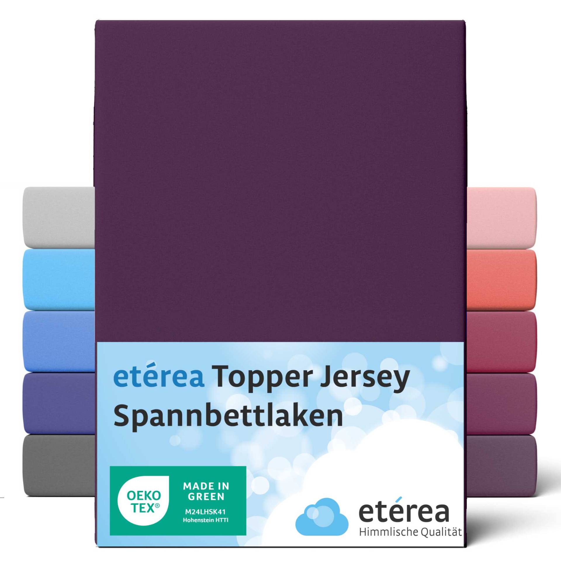 etérea Jersey Topper Spannbettlaken Spannbetttuch Pflaume 90x200 - 100x200 cm von etérea Himmlische Qualität