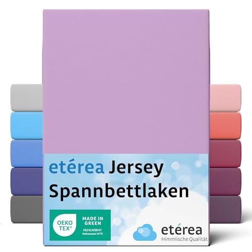 ETÉREA Jersey Spannbettlaken 60x120cm - 70x140-100% Baumwolle - Bettlaken Spannbetttuch 60x120cm - 70x140 Baby & Kinder - Bed Sheets Cover - Comfort Spannbettlaken Baumwolle - OEKOTEX - Flieder von etérea Himmlische Qualität