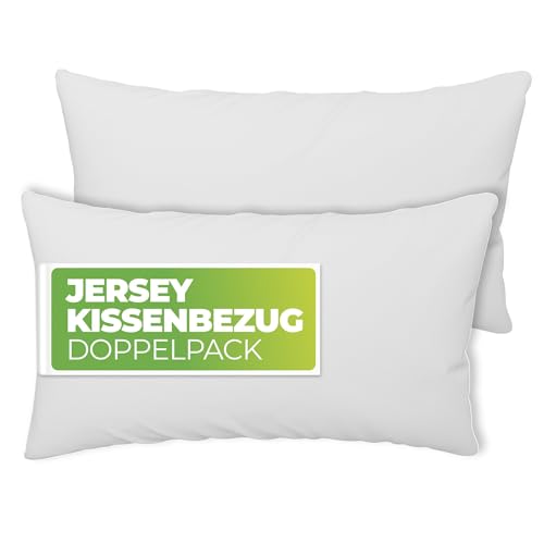 etérea Kissenbezug 40x60 Baumwolle - 2er Set Kissenbezüge - Weiss - Oekotex - Kopfkissenbezug 40x60cm - Jersey Kissenhülle für Kissen 40 x 60 cm mit Reißverschluss - White etérea Kissenbezug 40x60 Baumwolle - 2er Set Kissenbezüge - Weiss - Oekotex - Kopfkissenbezug 40x60cm - Jersey Kissenhülle für Kissen 40 x 60 cm mit Reißverschluss - White von etérea Himmlische Qualität