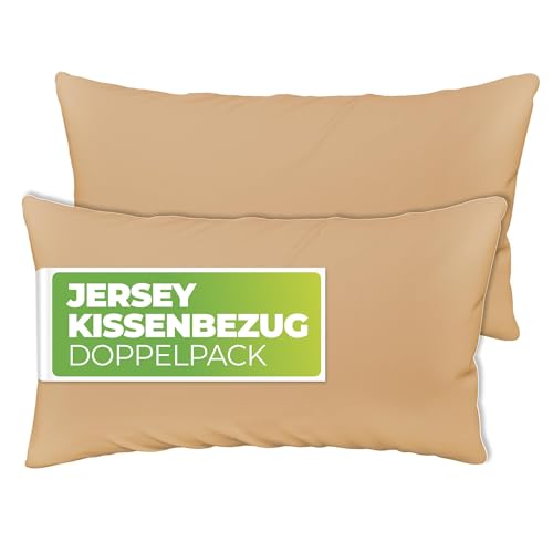etérea Kissenbezug 40x80 Baumwolle - 2er Set Kissenbezüge - Beige - Oekotex - Kopfkissenbezug 40x80cm - Jersey Kissenhülle für Kissen 40 x 80 cm mit Reißverschluss - Creme etérea Kissenbezug 40x80 Baumwolle - 2er Set Kissenbezüge - Beige - Oekotex - Kopfkissenbezug 40x80cm - Jersey Kissenhülle für Kissen 40 x 80 cm mit Reißverschluss - Creme von etérea Himmlische Qualität
