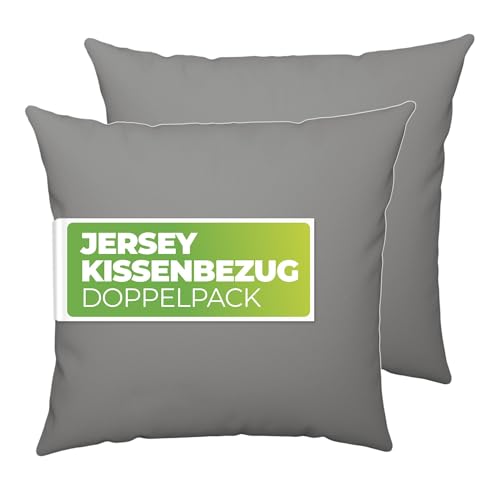 etérea Kissenbezug 50x50 Baumwolle - 2er Set Kissenbezüge - Grau - Oekotex - Kopfkissenbezug 50x50cm - Jersey Kissenhülle für Kissen 50 x 50 cm mit Reißverschluss - Gray etérea Kissenbezug 50x50 Baumwolle - 2er Set Kissenbezüge - Grau - Oekotex - Kopfkissenbezug 50x50cm - Jersey Kissenhülle für Kissen 50 x 50 cm mit Reißverschluss - Gray von etérea Himmlische Qualität
