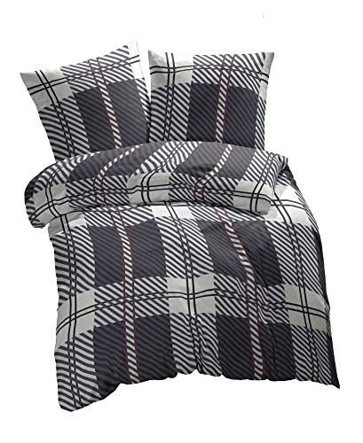 etérea Kissenbezug 80x80 Baumwolle - Pflegeleichter Bezug - Blockberry Kariert Orange - natürlich weich - Kopfkissenbezug 80x80cm, 1 Stück von etérea Himmlische Qualität