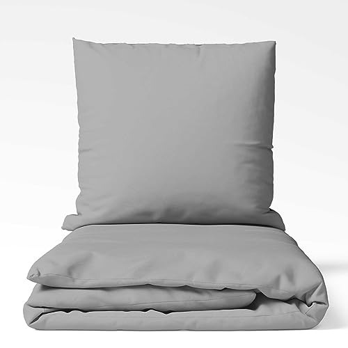 ETÉREA Microfaser Bettwäsche 140x200cm + 70x90cm - Ganzjahresbettwäsche Bettbezug Unifarben - Bettwäsche Set mit Kissen 140x200cm Bettbezug + 70x90cm Kissenbezug Microfaser Made in Green - Grau ETÉREA Microfaser Bettwäsche 140x200cm + 70x90cm - Ganzjahresbettwäsche Bettbezug Unifarben - Bettwäsche Set mit Kissen 140x200cm Bettbezug + 70x90cm Kissenbezug Microfaser Made in Green - Grau von etérea Himmlische Qualität