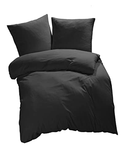 ETÉREA Microfaser Bettwäsche 155x220cm + 80x80cm - Ganzjahresbettwäsche Bettbezug Unifarben - Bettwäsche Set mit Kissen 155x220cm Bettbezug + 80x80cm Kissenbezug Microfaser Made in Green - Anthrazit ETÉREA Microfaser Bettwäsche 155x220cm + 80x80cm - Ganzjahresbettwäsche Bettbezug Unifarben - Bettwäsche Set mit Kissen 155x220cm Bettbezug + 80x80cm Kissenbezug Microfaser Made in Green - Anthrazit von etérea Himmlische Qualität