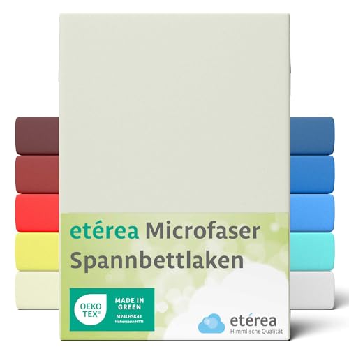 ETÉREA Microfaser Kinder Spannbettlaken 60x120cm - 70x140 - ATMUNGSAKTIV - Bettlaken Baby Spannbetttuch 60x120cm - 70x140 Kinderbett - Bed Sheets - OEKOTEX Mikrofaser Spannbettlaken - Natur von etérea Himmlische Qualität