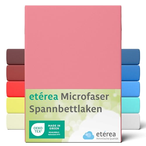 ETÉREA Microfaser Kinder Spannbettlaken 60x120cm - 70x140 - ATMUNGSAKTIV - Bettlaken Baby Spannbetttuch 60x120cm - 70x140 Kinderbett - Bed Sheets - OEKOTEX Mikrofaser Spannbettlaken - Rosa von etérea Himmlische Qualität