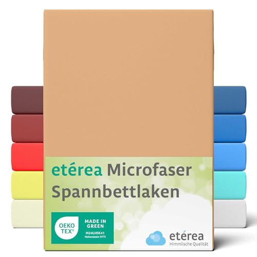 etérea Classic Microfaser Interlock Spannbettlaken Spannbetttuch Düne, 100x200-120x200 cm von Etérea